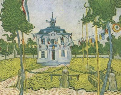Vincent Van Gogh Auvers Town Hall on 14 july 1890 Norge oil painting art
